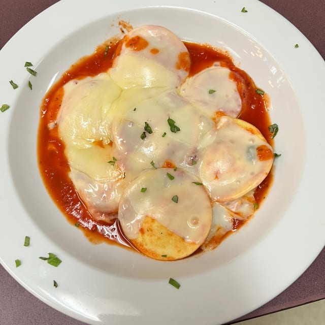 Baked Ravioli Parmigiana.