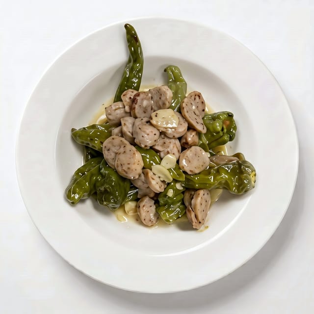 Long Hot Peppers with Sausage.